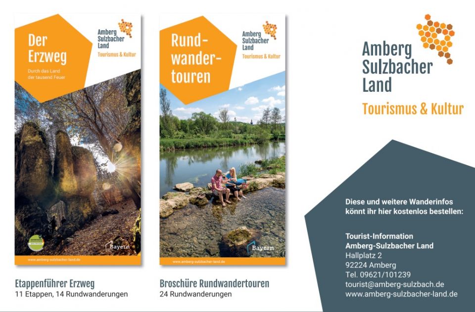 Hinweisplakat Erzweg und Runwandertouren des Tourismus Landkreis AS 
